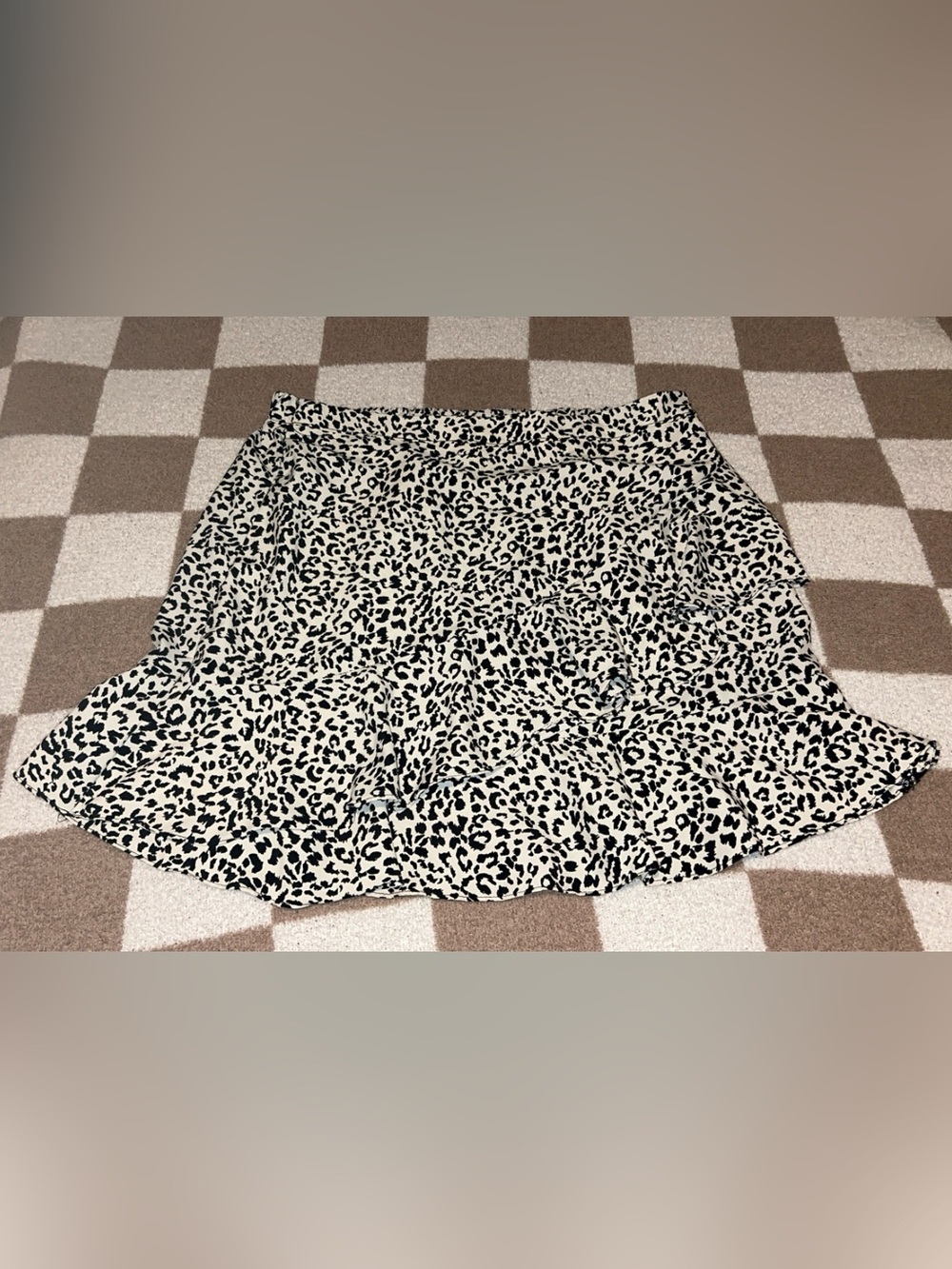 Altar'd State Black and White Leopard Print Skirt